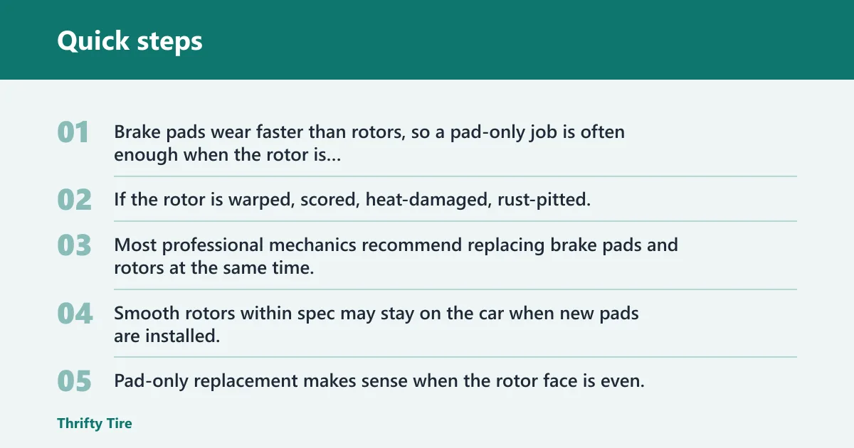 Quick steps: Should I replace my rotors or just pads?